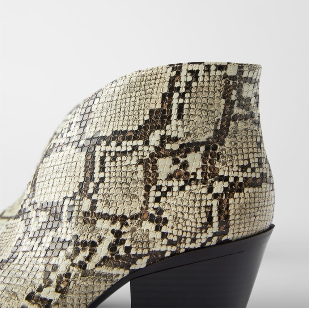 NWT ZARA Animal Print Cowboy Heeled Ankle Boots 8 - Picture 9 of 12